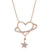 925 Ayar Gümüş Rose Kalp Yıldız Kadın Kolye