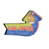 Bar Open Temalı Ledli Bar Tabelası Pano Vintage Led Ampülü
