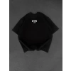 MDB Baskılı Oversize Bisiklet Yaka Tshirt  iyah