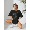 MDB Baskılı Oversize Tshirt  iyah
