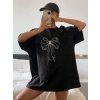 MDB Baskılı Oversize Tshirt  iyah