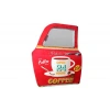 Dekoratif Coffee Temalı Kırmızı Araba Kapısı Ayna Hediyelik