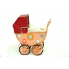 Dekoratif Metal Bebek Arabası Biblo Vintage Hediyelik