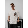 MDB Erkek Baskılı Oversize Tshirt  Beyaz