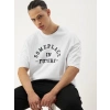 MDB Erkek Baskılı Oversize Tshirt  Beyaz