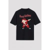 MDB erry Christmas Baskılı Noel Babalı Tshirt  iyah