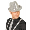 Gümüş Payetli Fötr Şapka Yetişkin Boy