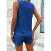 MDB Kadın Askılı Kolsuz V Yakalı önden Düğmeli Bürümcük Bluz Ve Short Ikili Takım