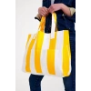 Kadın Kanvas 2 Cepli Günlük Renkli Plaj Omuz Çantası Sarı