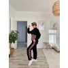 MDB Kadın Uzun Kollu eopar Detay weat Ve Yanı eopar şerit Detay Pantolon Ikili Takım