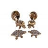 Kaplumbağa 4lü Set Sedefli Pirinç Biblo Dekoratif Hediyelik