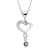 MDB 925 Ayar Gümüş Nazarlı Kalp Kadın Gümüş Kolye