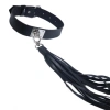 MDB Deri Fırfırlı Choker Harness Kolye Siyah