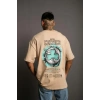 MDB Erkek ırt Baskılı Tshirt  Bej