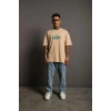 MDB Erkek ırt Baskılı Tshirt  Bej