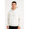 MDB Erkek Ovarsize Kapüşonlu wetshirt Kanguru Çepli Cıtcıtlı 3 Iplik Şardonlu Hoodie  Beyaz