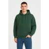 MDB Erkek Ovarsize Kapüşonlu wetshirt Kanguru Çepli Cıtcıtlı 3 Iplik Şardonlu Hoodie  Haki