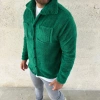 MDB Erkek Pelüş Polar Hırka Gömlek – Yakalı, İlik Düğmeli, Göğüs Cepli, Yumuşak Dokulu Kışlık Regular Fit Rahat Günlük odel  Çimen Yeşili