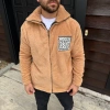 MDB Erkek Polar Fermuarlı weatshirt – Kapüşonsuz, Cepli, Yumuşak Dokulu, Oversize Rahat Kalıp, Kışlık ıcak Tutan Fermuarlı Üst  Kahverengi