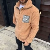 MDB Erkek Polar Fermuarlı weatshirt – Kapüşonsuz, Cepli, Yumuşak Dokulu, Oversize Rahat Kalıp, Kışlık ıcak Tutan Fermuarlı Üst  Kahverengi