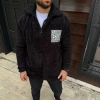 MDB Erkek Polar Fermuarlı weatshirt – Kapüşonsuz, Cepli, Yumuşak Dokulu, Oversize Rahat Kalıp, Kışlık ıcak Tutan Fermuarlı Üst  iyah