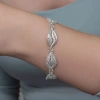 MDB Gümüş Zarif Yaprak Telkari Kadın Bileklik