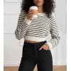 MDB Kadın Uzun Kollu Balıkçı Yaka Crop Triko Bluz