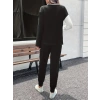 MDB Kadın Uzun Kollu Bisiklet Yaka çift Renkli Viskon Iki Iplik Bluz Ve Pantolon Ikili Takım