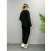 MDB Kadın Uzun Kollu Bisiklet Yaka Viskon Iki Iplik Bluz Ve Pantolon Ikili Takım