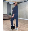 MDB Kadın Uzun Kollu Kapşonlu Viskon Iki Iplik Bluz Ve Pantolon Ikili Takım