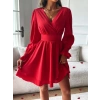 MDB Kadın Uzun Kollu Kruvaze Yakalı Mini Sandy Elbise