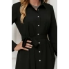 MDB Kadın Uzun Kollu ön Kısım Kısım Arka Kısım Uzun Trikoton Gömlek Elbise
