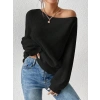 MDB Kadın Uzun Kollu Tek Omuzu Açık Detaylı Triko Bluz