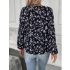 MDB Kadın Uzun Kollu V Yakalı çiçek Desenli Modal Bluz