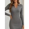 MDB Kadın Uzun Kollu Yakalı Triko Elbise