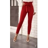 MDB Kadın Yüksek Bel Beli Fırfırlı önden Bağlamalı Ithal Krep Pantolon
