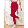 MDB Kadın Yüksek Bel Yandan Büzgülü Alttan Uzun Kaşkorse Tayt Etek