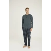 MDB Kocabey 9221 Erkek Midi Yaka Pijama Takım