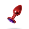 MDB Metal Mor Taşlı Kırmızı Anal Plug Küçük Boy