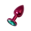 MDB Metal Yeşil Taşlı Kırmızı Anal Plug Orta Boy