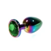 MDB Metal Yeşil Taşlı Rainbow Anal Plug Orta Boy