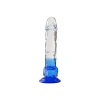 MDB Silikon Şeffaf Mavi Realistik Dildo 17,5 cm