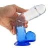 MDB Silikon Şeffaf Mavi Realistik Dildo 17,5 cm