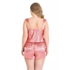 MDB MdbShop Büyük Beden Mercan Saten Babydoll Şort Takımı