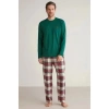 MDB Nautıca M630 Erkek Uzun Kollu Ekoseli Pijama Takımı