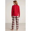 MDB Nautıca W606 Kadın Uzun Kollu Ekoseli Pijama Takımı