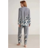 MDB Nautıca W617 Kadın Uzun Kollu Önden Düğmeli Pijama Takımı