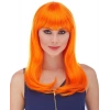 MDB Turuncu Renk Uzun Düz Parti Peruğu
