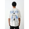 MDB Unisex Baskılı Oversize Thirt  Beyaz