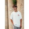 MDB Unisex Baskılı Oversize Thirt  Beyaz